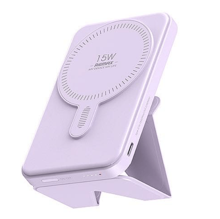 Внешний аккумулятор с подставкой REMAX RPP-578 MagSafe Pro 20W 6000 mAh, Фиолетовый Внешний аккумулятор с подставкой REMAX RPP-578 MagSafe Pro 20W 6000 mAh, Фиолетовый