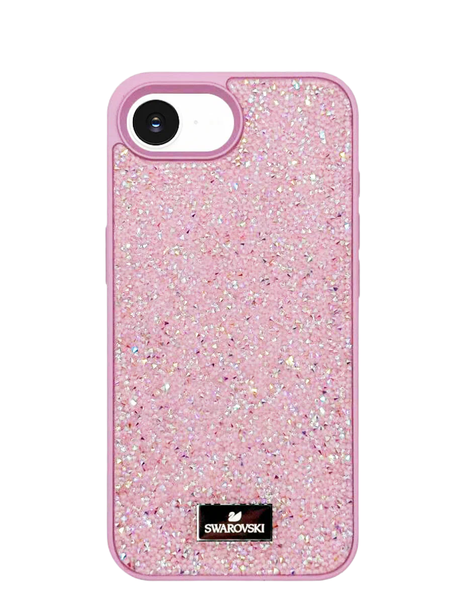 Чехол со стразами Swarovski для iPhone 16e, розовый