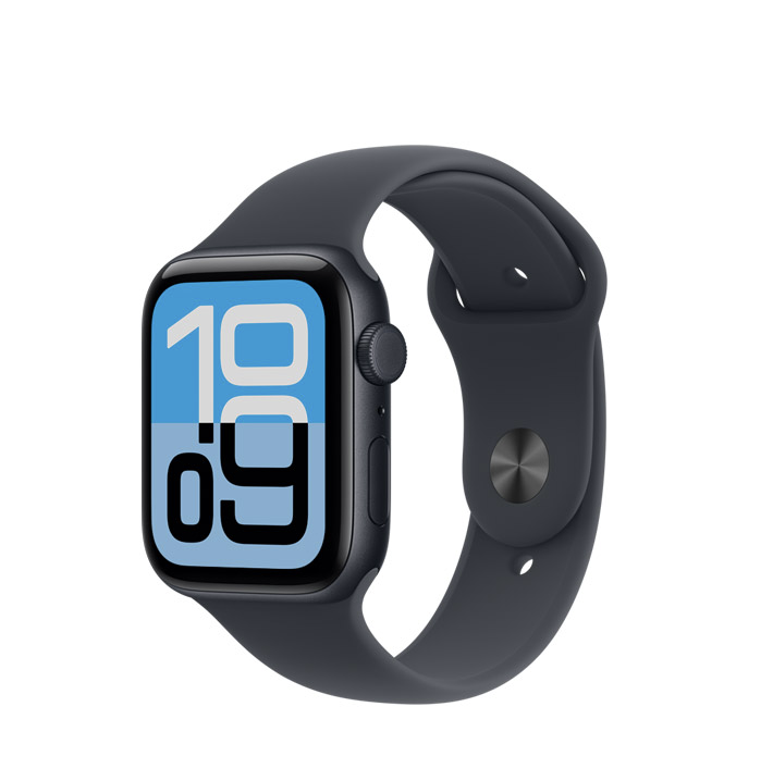 Apple Watch SE 3 (2025), 44mm Midnight Aluminum Case Midnight Sport Band S/M (MEHN4) Apple Watch SE 3 (2025), 44mm Midnight Aluminum Case Midnight Sport Band S/M (MEHN4)