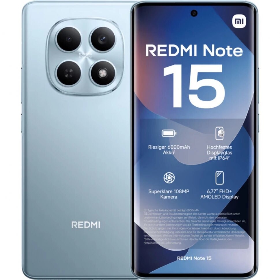 Смартфон Xiaomi Redmi Note 15 8/128Gb Glacier Blue EU
