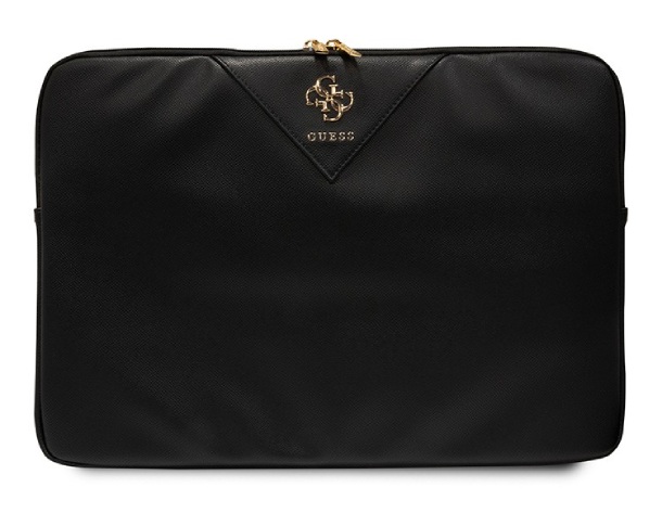Чехол Guess для MacBook 16" Sleeve PU Grained leather 4G metal logo with Zipper, чёрный