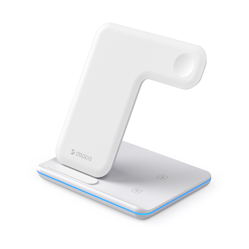 Зарядная станция Deppa 3 в 1 Charging Stand Neo: iPhone, Apple Watch, Airpods, 20W, белая Зарядная станция Deppa 3 в 1 Charging Stand Neo: iPhone, Apple Watch, Airpods, 20W, белая