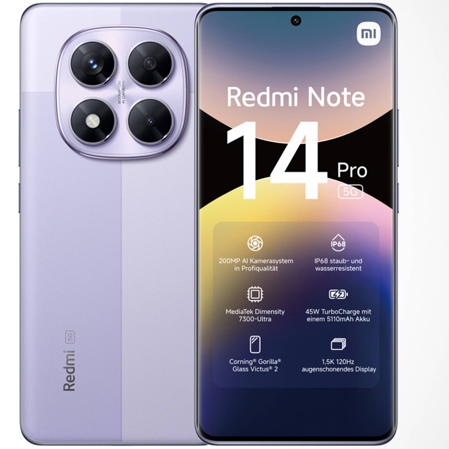 Смартфон Xiaomi Redmi Note 14 Pro 5G 12/256Gb Lavender Purple EU (без адаптера)