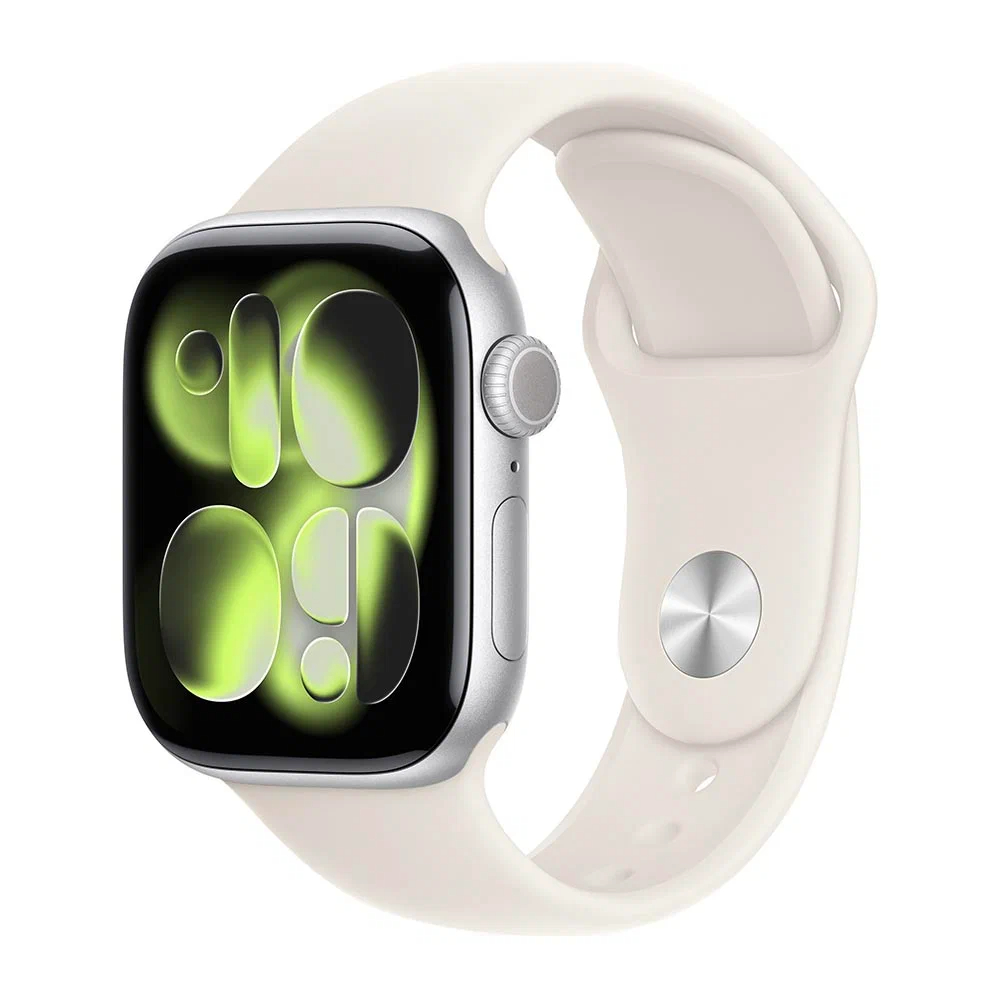 Apple Watch Series 11 GPS 42mm, Silver Aluminum Case Starlight Sport Band S/M (MEW34) Apple Watch Series 11 GPS 42mm, Silver Aluminum Case Starlight Sport Band S/M (MEW34)