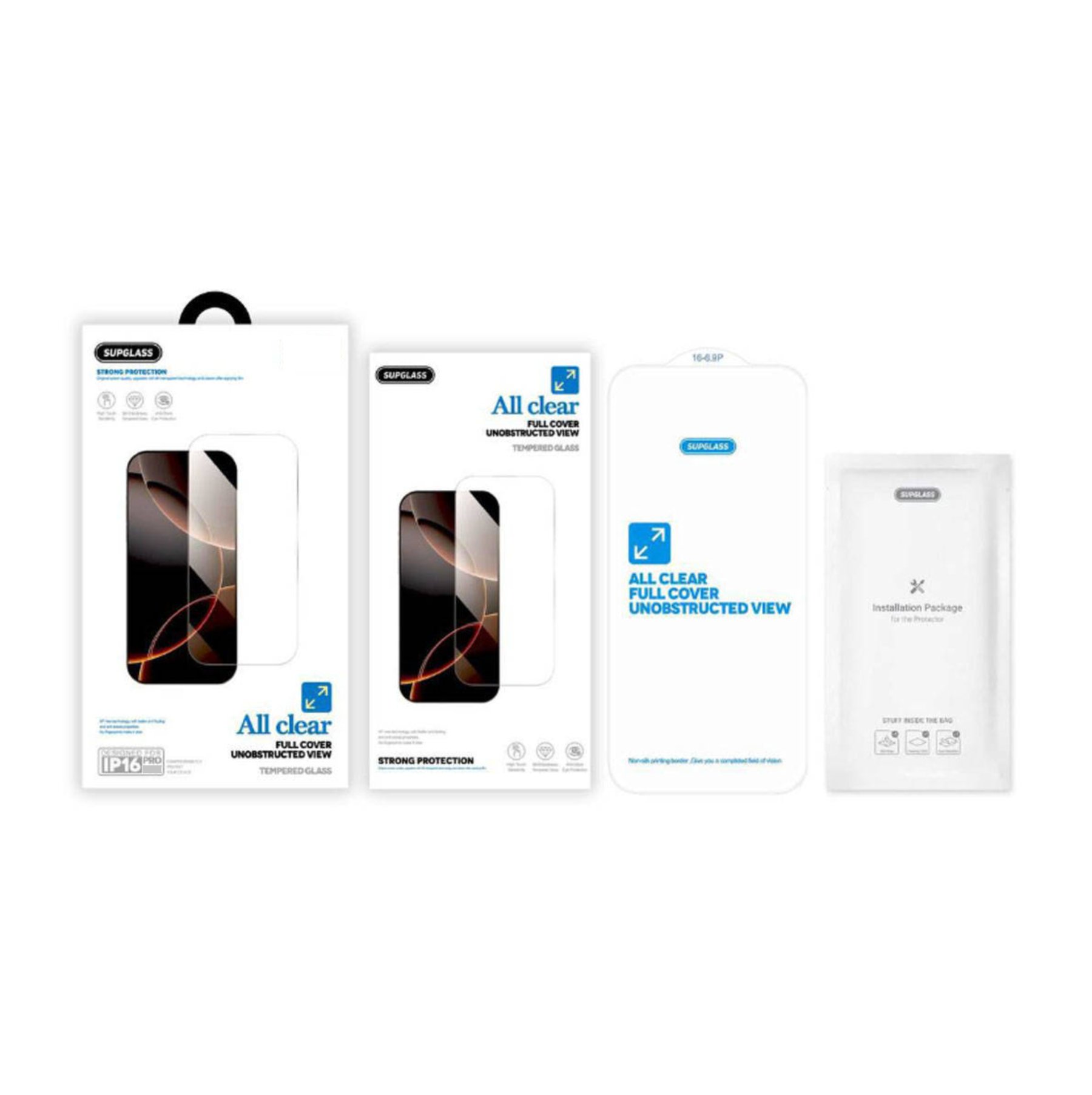 Защитное стекло Supglass SG-03 Transparent Glass with Easy Installation Kit For IPhone 16 Pro (6.3)