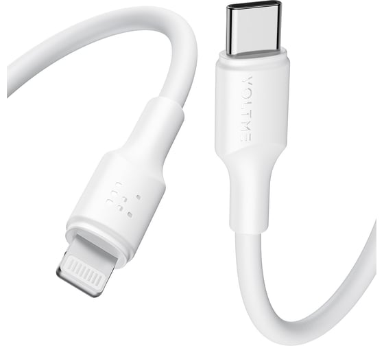 Кабель USB2.0 VOLTME EDC CTL 3A 1.2M [USBC+Lightning 3А 30 W Вт 1.2м Полимер] Белый