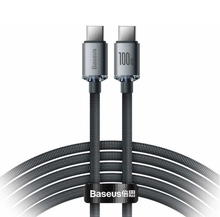 Кабель Baseus Crystal Shine Series Fast Charging Type-C ->Type-C 100W, черный