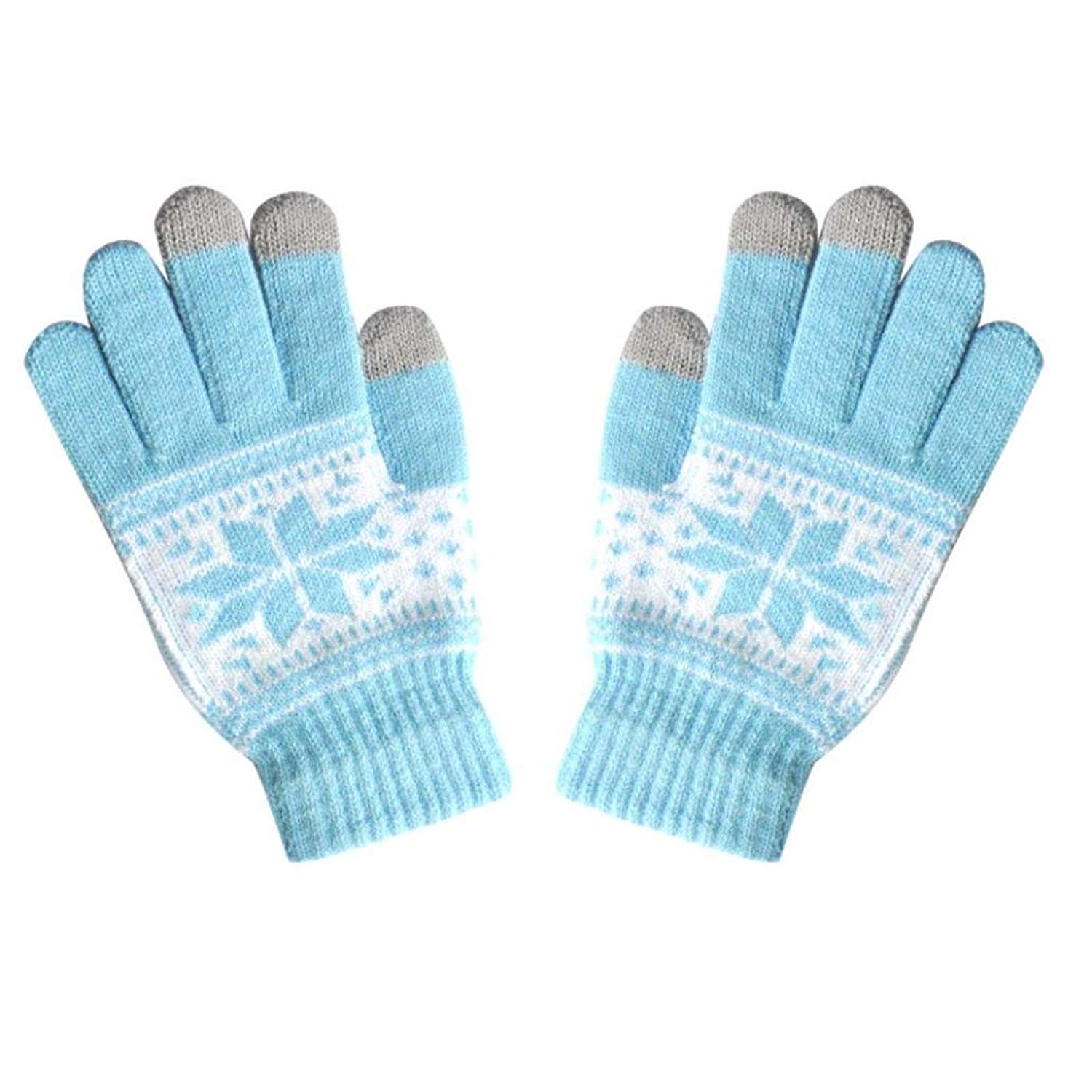Перчатки Beewin для емкостных дисплеев (Light blue) Size M шерсть