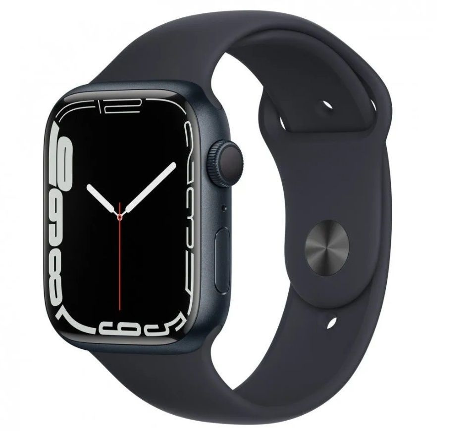 Apple Watch Series 7, 45 мм, (MKN53LL/A) корпус черного цвета, ремешок черного цвета - Б/У Apple Watch Series 7, 45 мм, (MKN53LL/A) корпус черного цвета, ремешок черного цвета - Б/У
