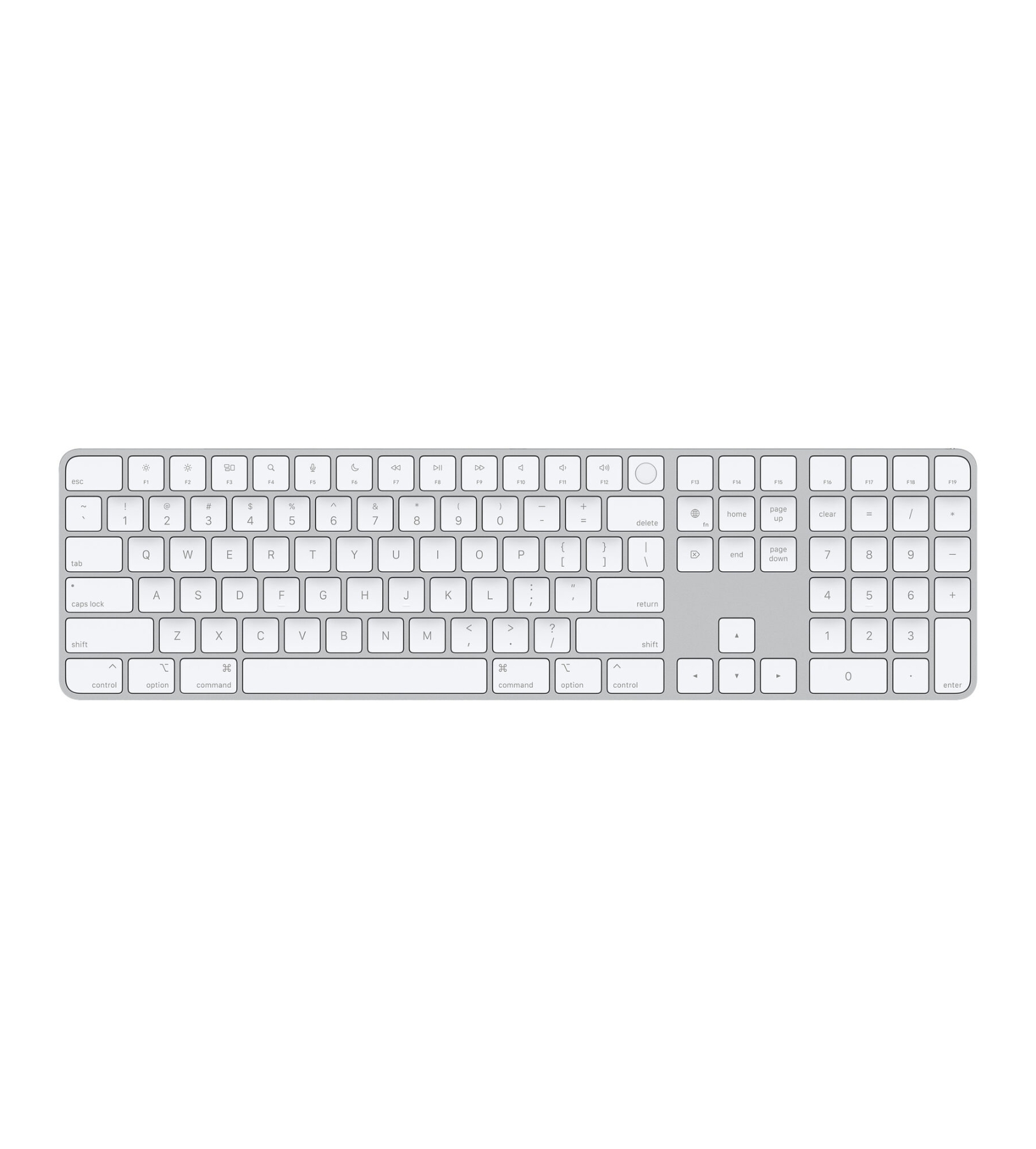 Клавиатура Apple Magic Keyboard с цифровой панелью, Белая с Touch ID