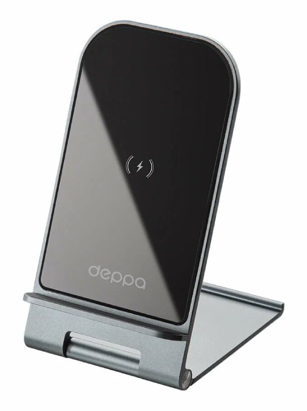 Беспроводное зарядное устройство Deppa QI 15W Slim складная, графит Беспроводное зарядное устройство Deppa QI 15W Slim складная, графит