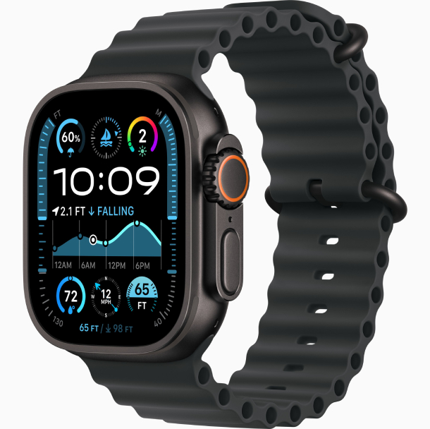 Apple Watch Ultra 2 (2024) GPS, 49 мм, корпус из черного титана, ремешок Ocean черного цвета (MX4P3 / MYTC3) Apple Watch Ultra 2 (2024) GPS, 49 мм, корпус из черного титана, ремешок Ocean черного цвета (MX4P3 / MYTC3)