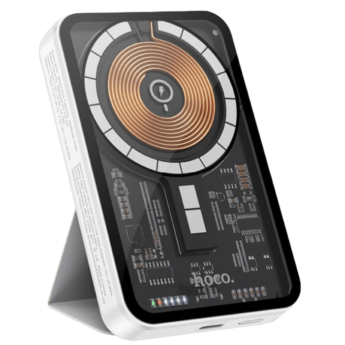 Внешний аккумулятор Hoco Q10 Transparent discovery edition PD20W magnetic fast charge power bank (5000 mAh) White Внешний аккумулятор Hoco Q10 Transparent discovery edition PD20W magnetic fast charge power bank (5000 mAh) White