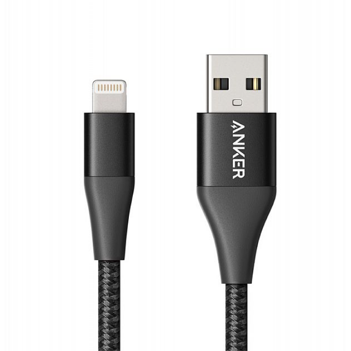 Кабель Anker PowerLine+ II USB-A – Lightning, 0.9 м, черный