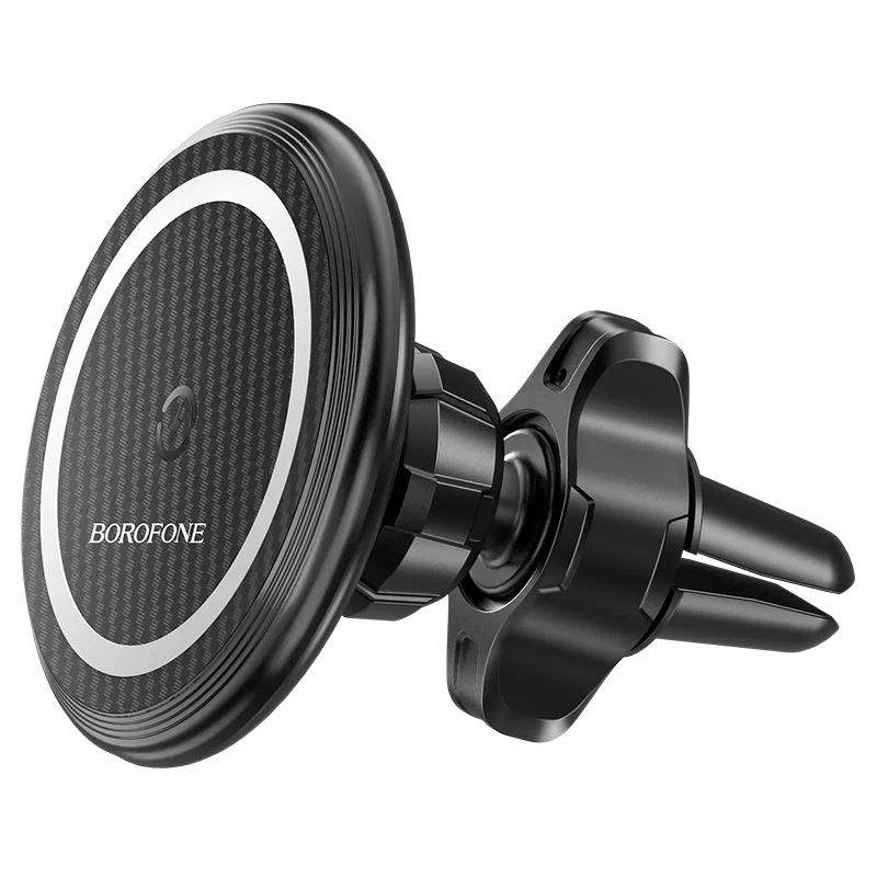 Автомобильный держатель + беспроводное ЗУ Borofone BH45 magnetic, черный