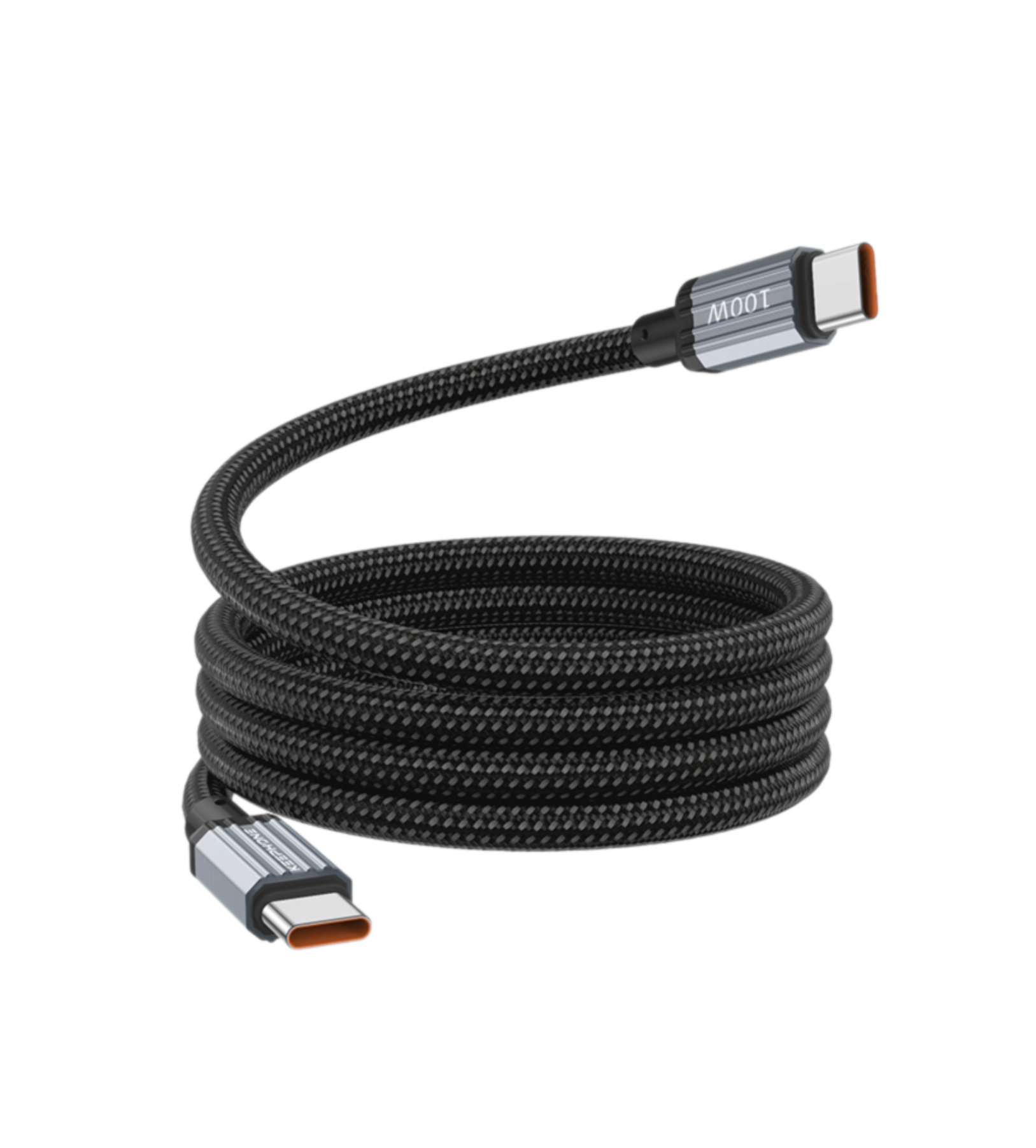 Кабель Keephone Magcoil Type-c To Type-c with self-winding Magnetic Tech (PD 100W) black (1 m)
