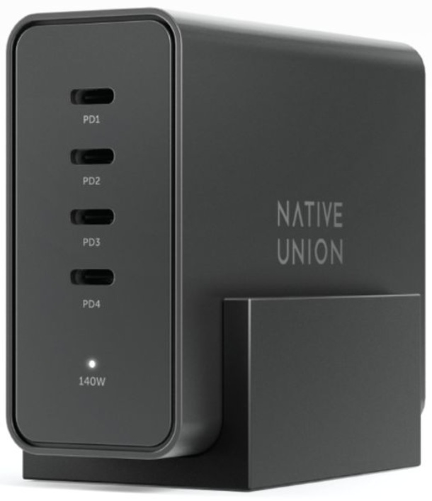 Сетевое зарядное устройство Native Union FAST GAN CHARGER PRO PD 140W-BLACK-EU, 140W,  разъёмы USB-C, черный