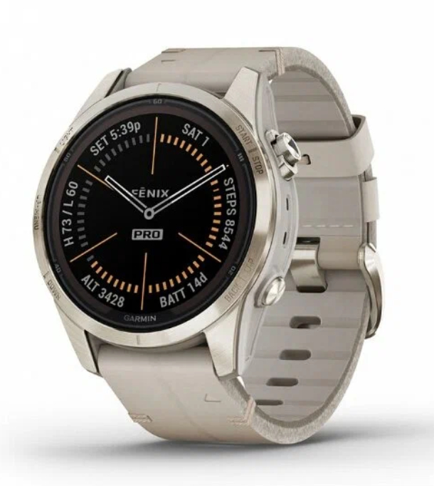 Умные часы Garmin Fenix 7S Pro Sapphire Solar Soft Gold Leather Band Умные часы Garmin Fenix 7S Pro Sapphire Solar Soft Gold Leather Band