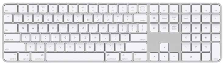 Клавиатура Apple Magic Keyboard с цифровой панелью, Белая с Touch ID