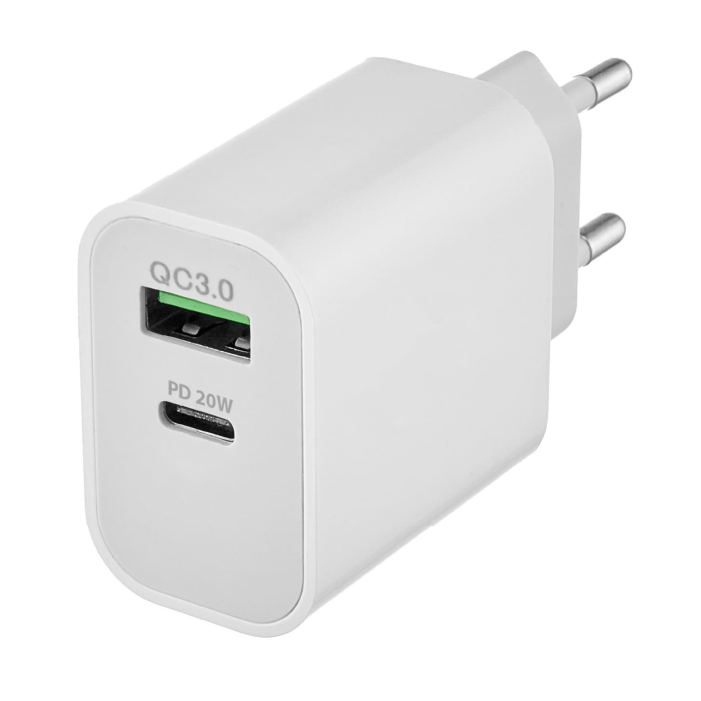 Сетевое зарядное устройство Rocket Space Pro USB-A/USB-C, 20W, белый Сетевое зарядное устройство Rocket Space Pro USB-A/USB-C, 20W, белый