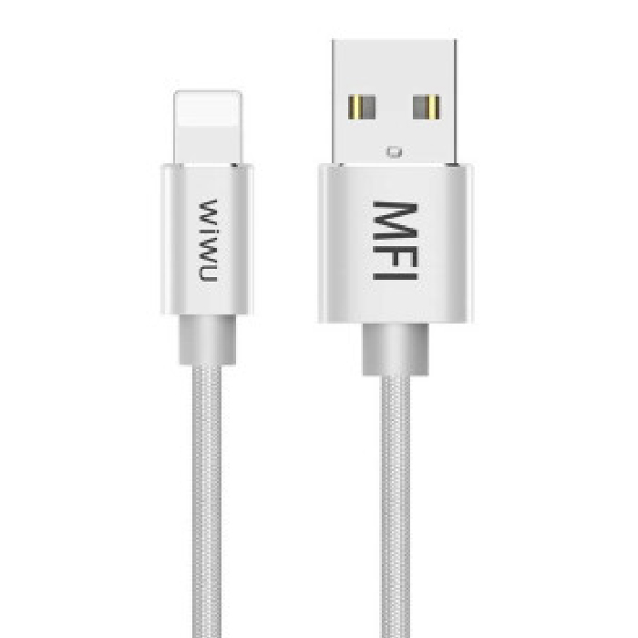 Кабель WiWu Lightning -> USB 2.4A серый