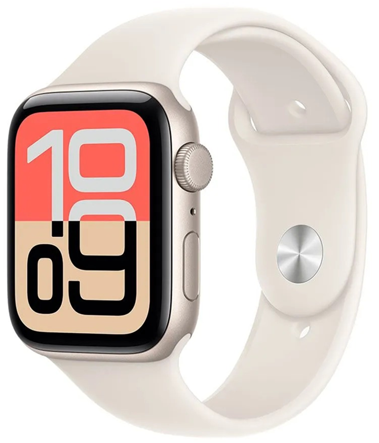 Apple Watch SE 3 (2025), 40mm Starlight Aluminum Case Starlight Sport Band M/L (MEH54)