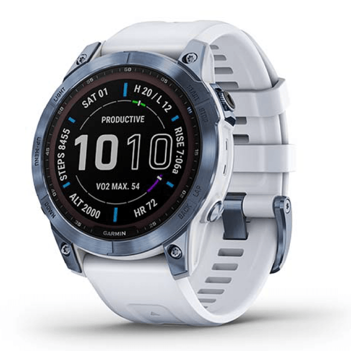 Умные часы Garmin Fenix 7 Sapphire Solar Mineral Blue Titanium Whitestone Band Умные часы Garmin Fenix 7 Sapphire Solar Mineral Blue Titanium Whitestone Band