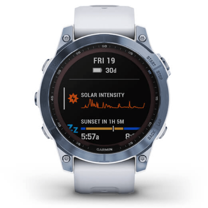 Умные часы Garmin Fenix 7 Sapphire Solar Mineral Blue Titanium Whitestone Band Умные часы Garmin Fenix 7 Sapphire Solar Mineral Blue Titanium Whitestone Band