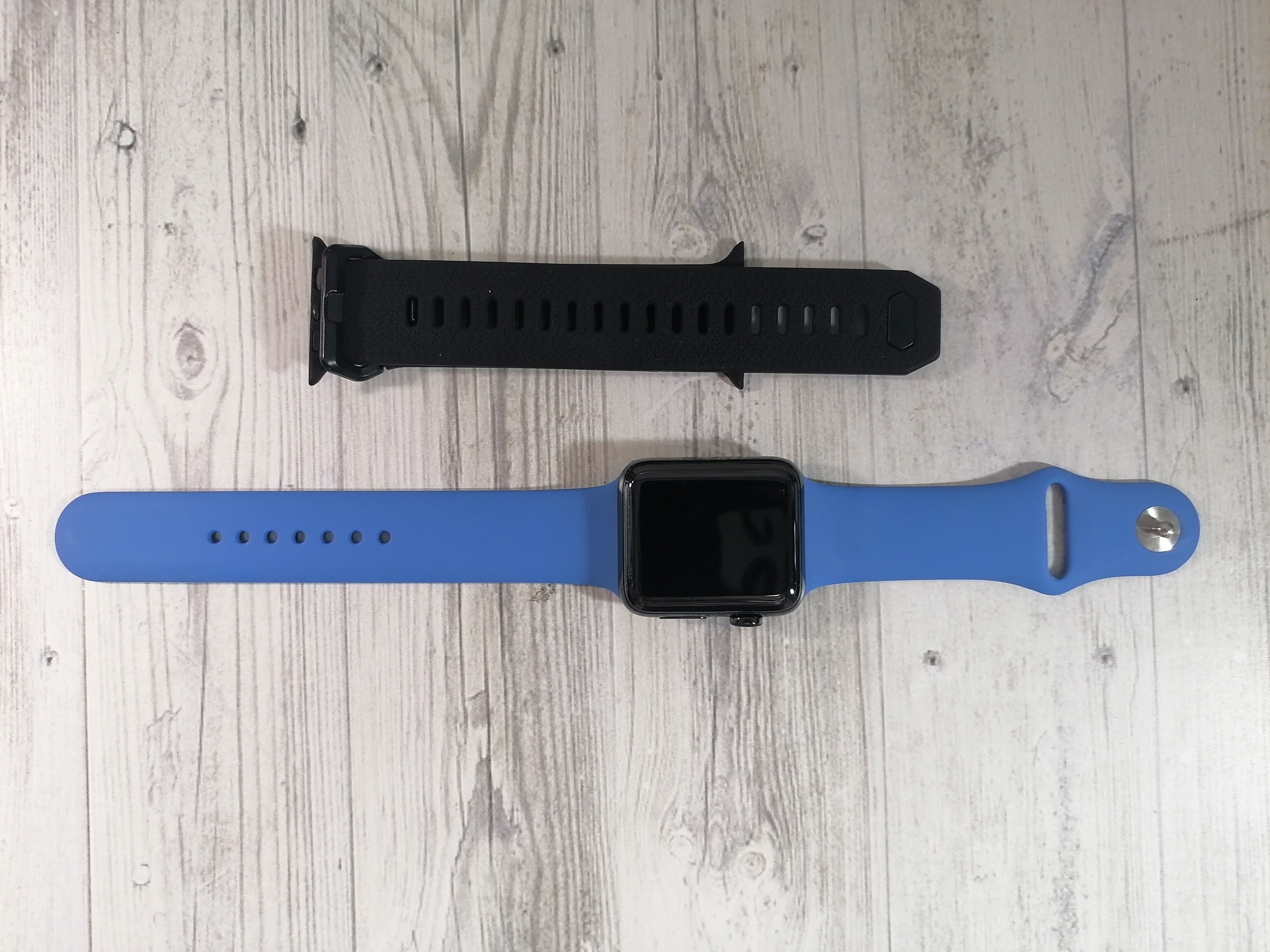 Apple Watch Series 2, 42мм, черная сталь + сапфир спортивный ремешок чёрного цвета - Б/У