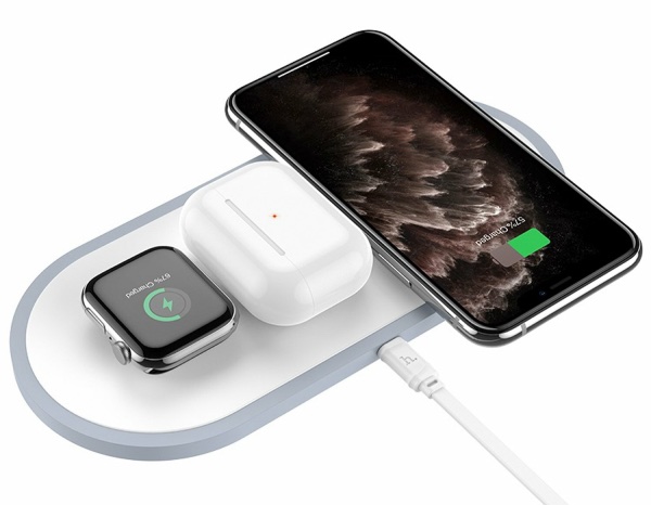 Беспроводное зарядное устройство HOCO CW24  Wireless Charger 3 в 1, Белый Беспроводное зарядное устройство HOCO CW24  Wireless Charger 3 в 1, Белый