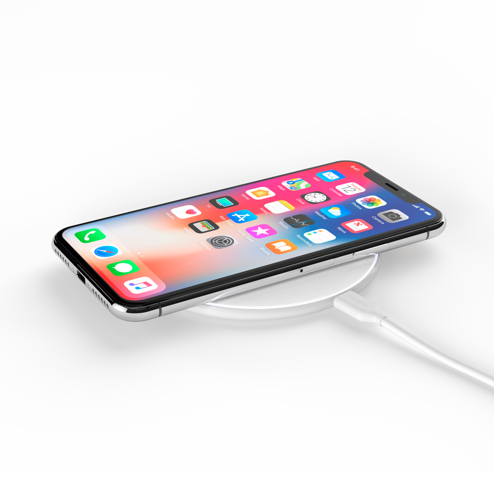 Беспроводное зарядное устройство Deppa Qi Fast Charger, 10W, белый
