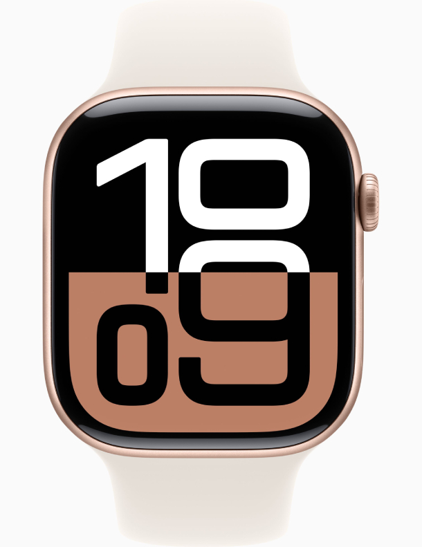 Apple Watch Series 10 GPS 46 мм, корпус из алюминия цвета «розовое золото», спортивный ремешок цвета «румянец» M/L (MWWU3) Apple Watch Series 10 GPS 46 мм, корпус из алюминия цвета «розовое золото», спортивный ремешок цвета «румянец» M/L (MWWU3)