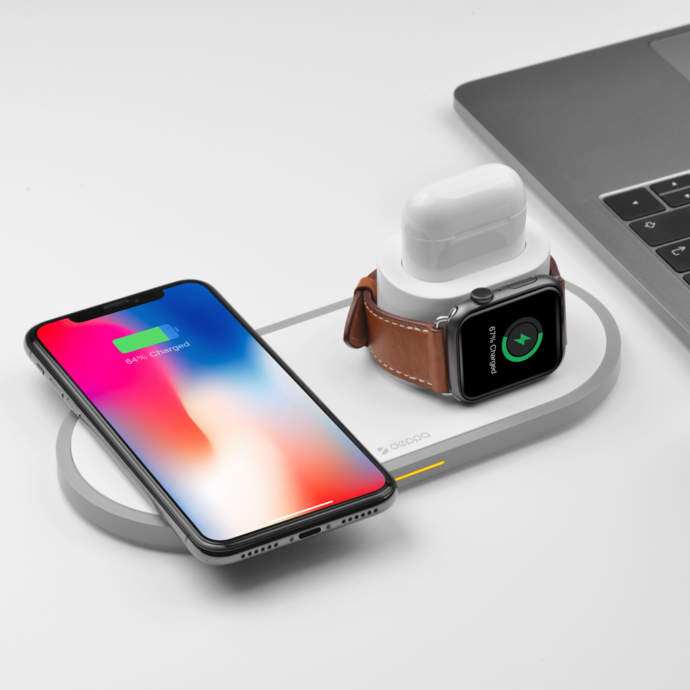 Зарядная станция Deppa 3 в 1 Charging Station: iPhone, Apple Watch, Airpods 2