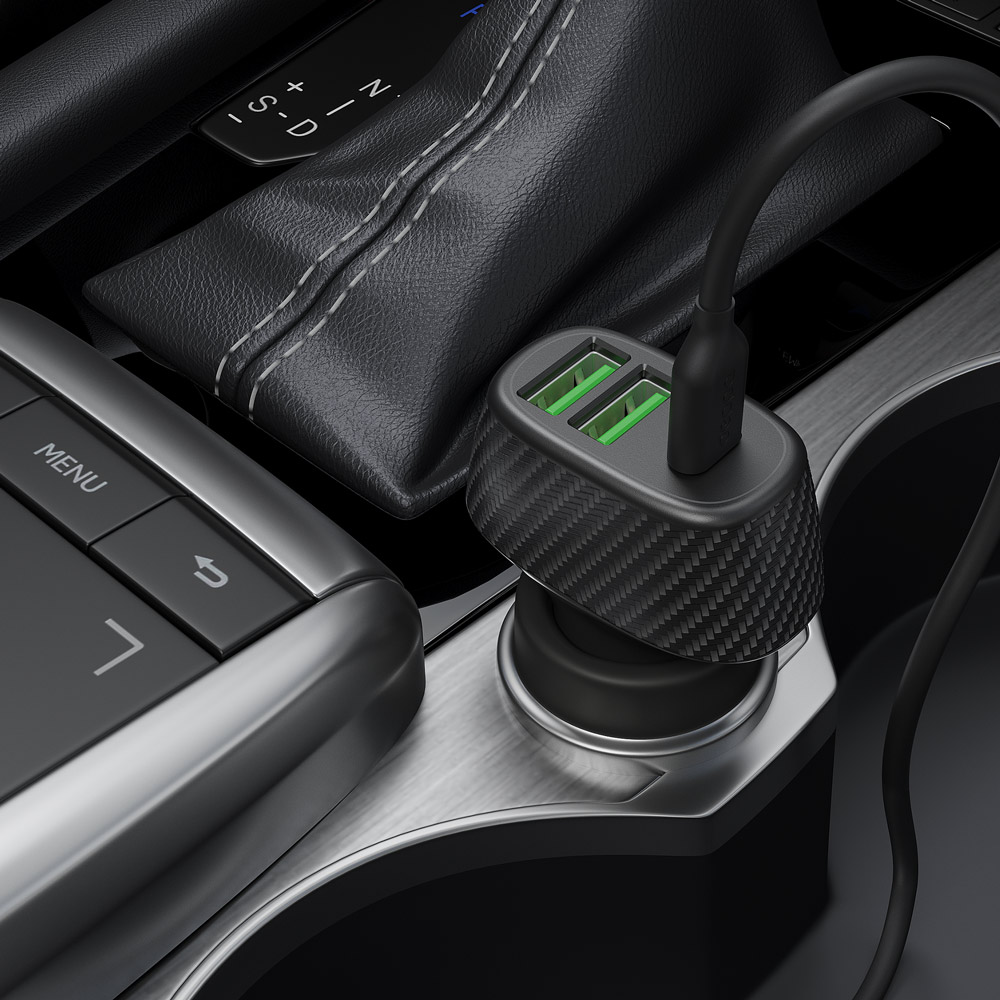 Автомобильное зарядное устройство Deppa USB-A/USB-C, 42W, черный