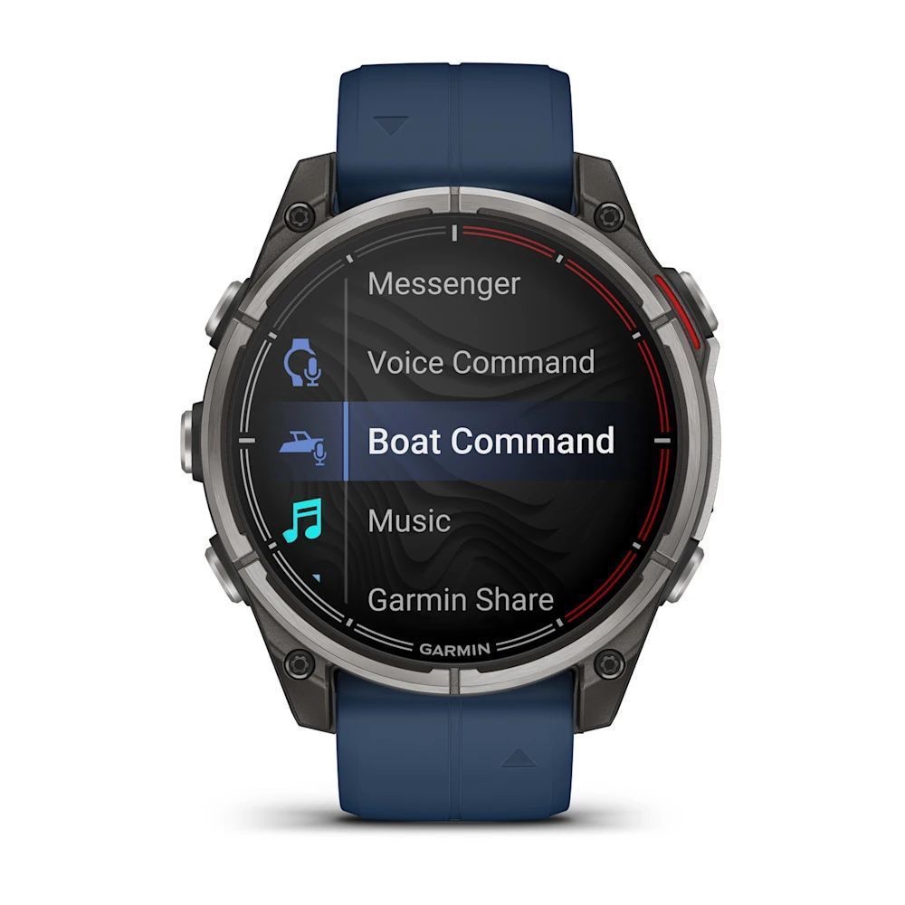 Умные часы Garmin Quatix 8 47mm AMOLED Sapphire, Titanium Blue Silicone Strap