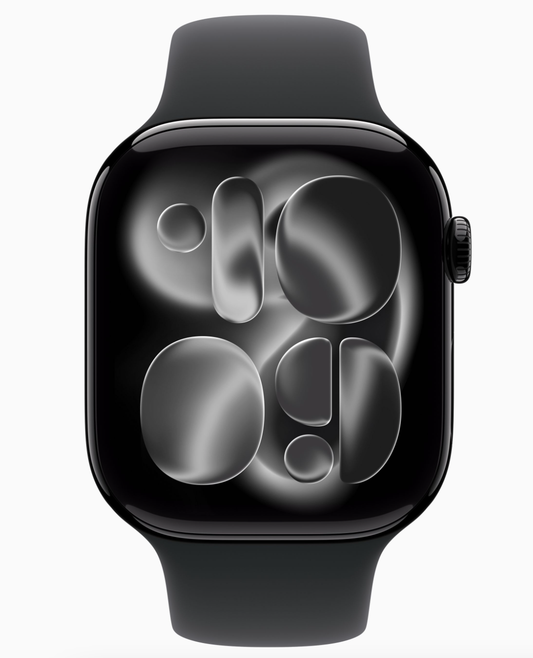 Apple Watch Series 11 GPS 46 mm, Jet Black Aluminum Black Sport Band S/M (MEUW4)