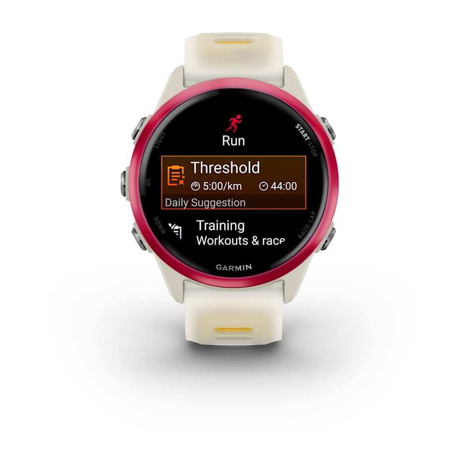 Умные часы Garmin Forerunner 570 42 мм Raspberry Aluminium/Translucent Bone/Mango
