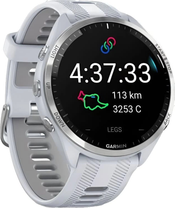 Умные часы Garmin Forerunner 965 White, Titanium Bezel, White Band