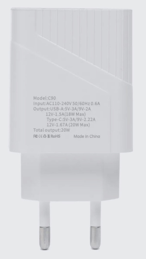 Сетевое зарядное устройство Maimi C90 PD 20W с выходом Type-C белый