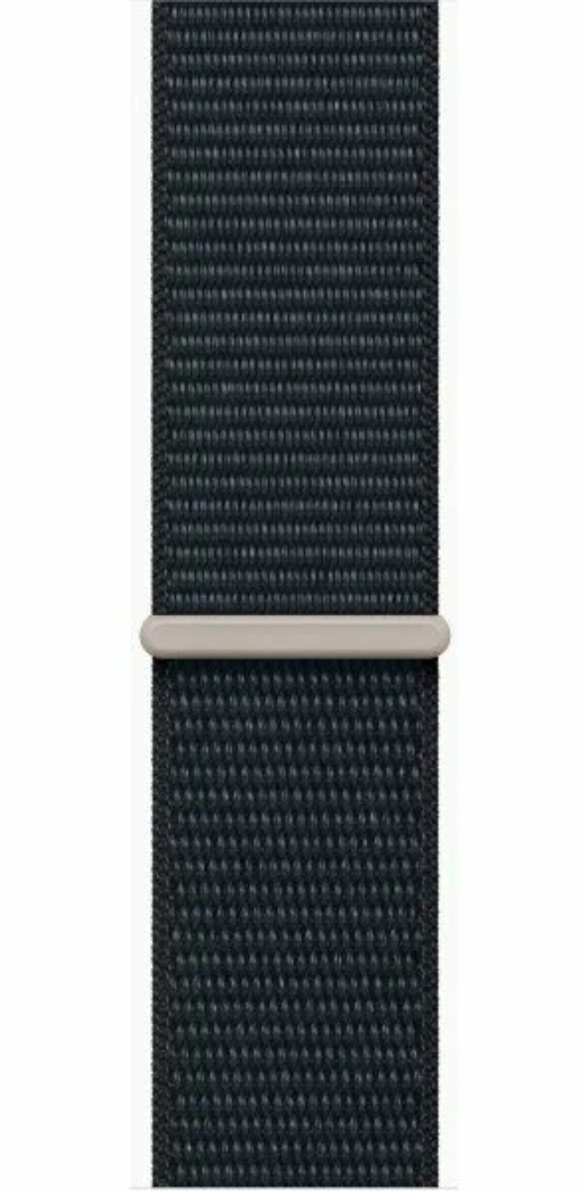 Apple Watch SE 2024, 44 мм, корпус из алюминия цвета «темная ночь», спортивный ремешок Loop цвета «темная ночь» (MXEP3)