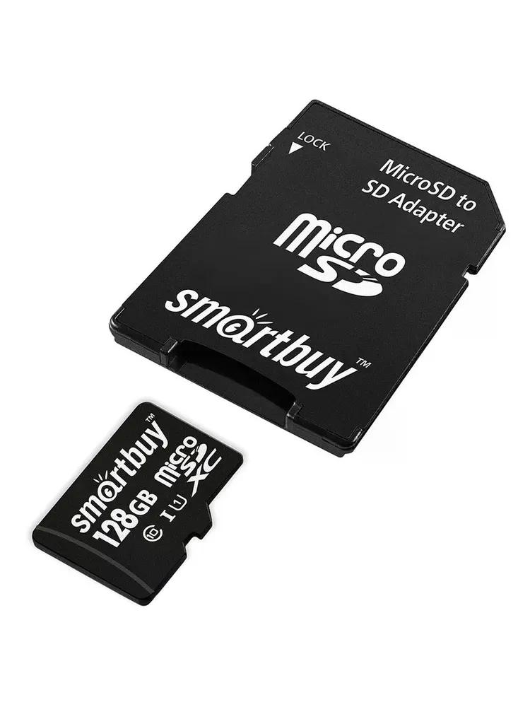 Карта памяти MicroSD 128GB Smart Buy Class10 UHS-I + SD адаптер