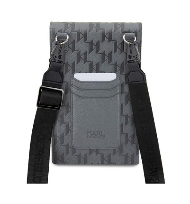 Lagerfeld для смартфонов сумка Wallet Phone Pouch Saffiano Monogram Silver