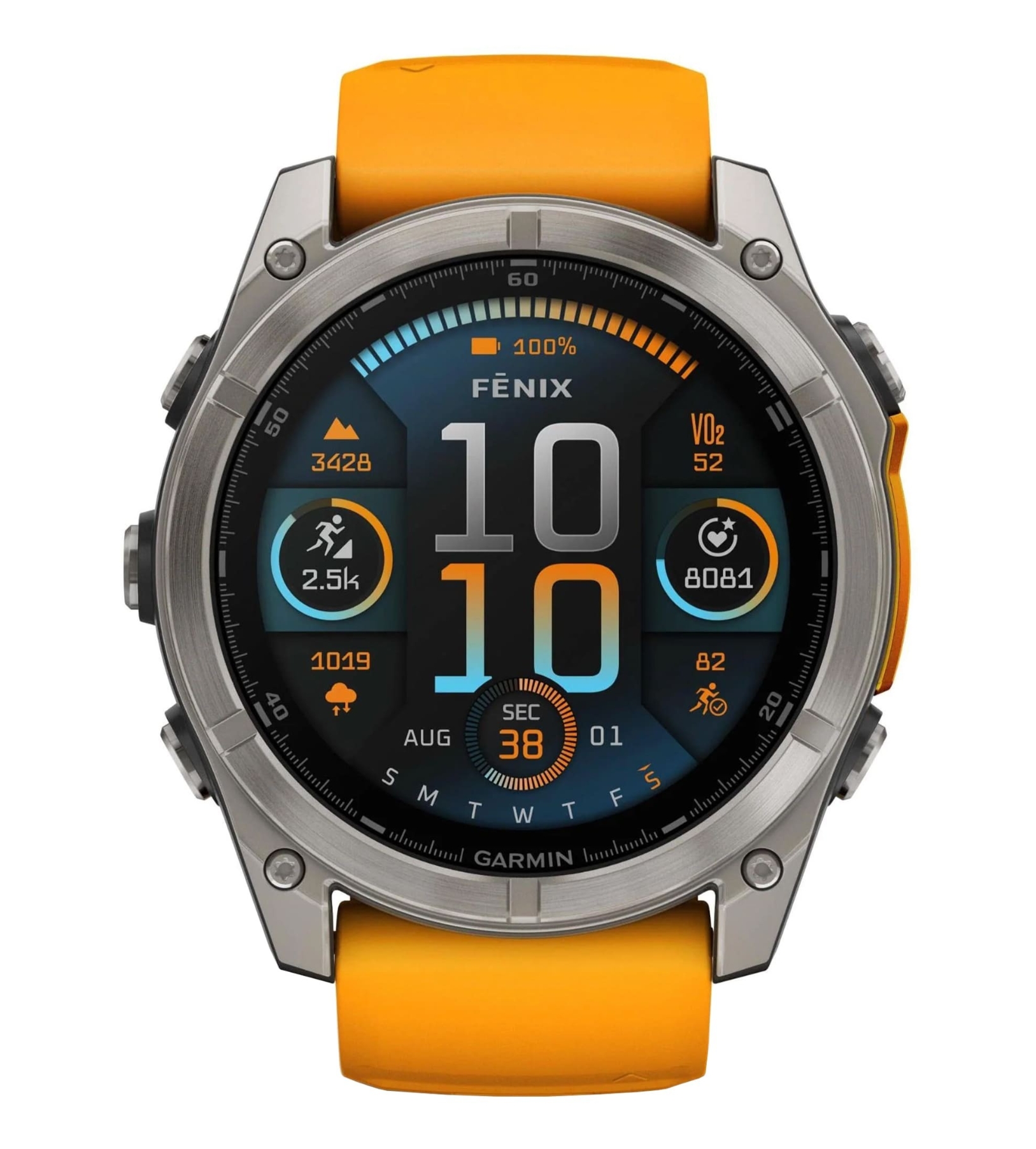 Умные часы Garmin Fenix 8, 51 мм, AMOLED, Sapphire Titanium with spark Orange/Graphite silicone band Умные часы Garmin Fenix 8, 51 мм, AMOLED, Sapphire Titanium with spark Orange/Graphite silicone band