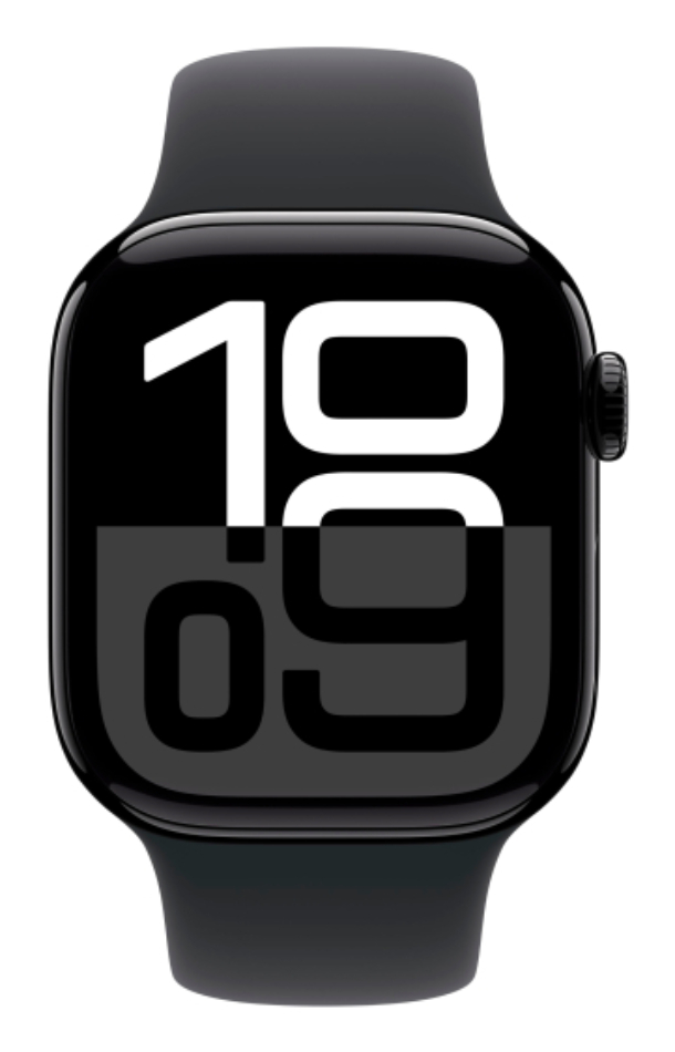 Apple Watch Series 10 GPS 42 мм, корпус из алюминия цвета «чёрный глянец», спортивный ремешок черного цвета S/M (MWWE3) Apple Watch Series 10 GPS 42 мм, корпус из алюминия цвета «чёрный глянец», спортивный ремешок черного цвета S/M (MWWE3)