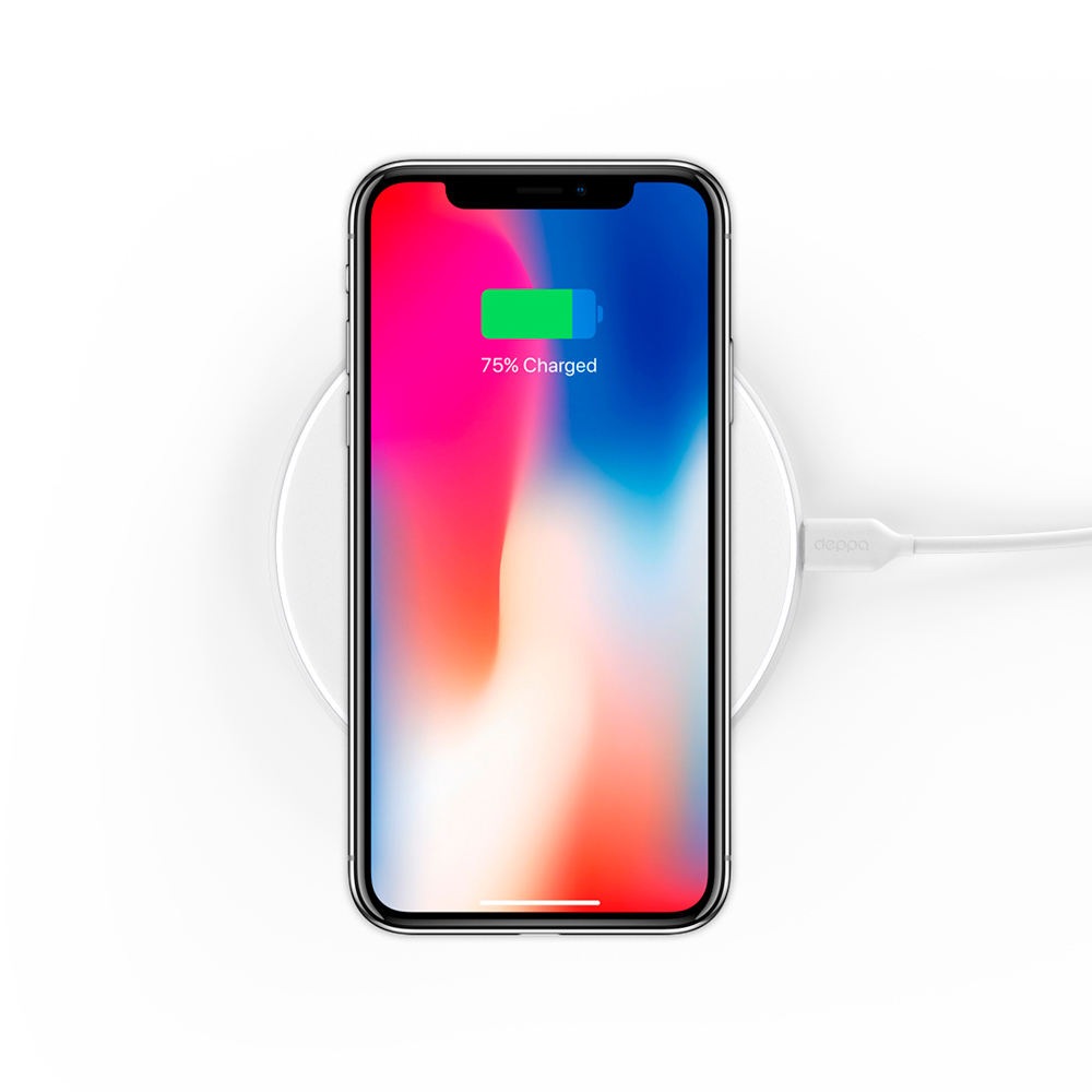 Беспроводное зарядное устройство Deppa Qi Fast Charger, 10W, белый