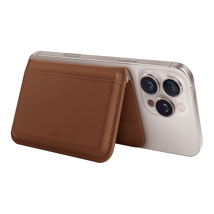 Чехол-бумажник Uniq Lyden DS Magnetic RFID-blocking wallet Caramel/Ivory