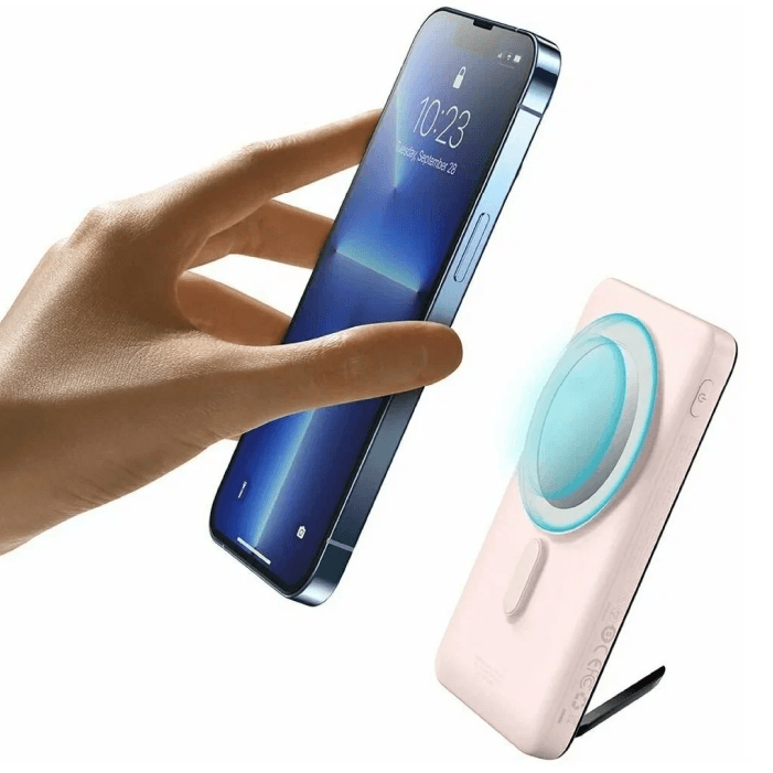 Внешний аккумулятор Baseus Magnetic Bracket Wireless Fast Charge Power Bank 10000mAh 20W Pink (With Baseus Xiaobai series fast charging Cable Type-C to TypeC 60W(20V/3A) 50 cm, white) Внешний аккумулятор Baseus Magnetic Bracket Wireless Fast Charge Power Bank 10000mAh 20W Pink (With Baseus Xiaobai series fast charging Cable Type-C to TypeC 60W(20V/3A) 50 cm, white)