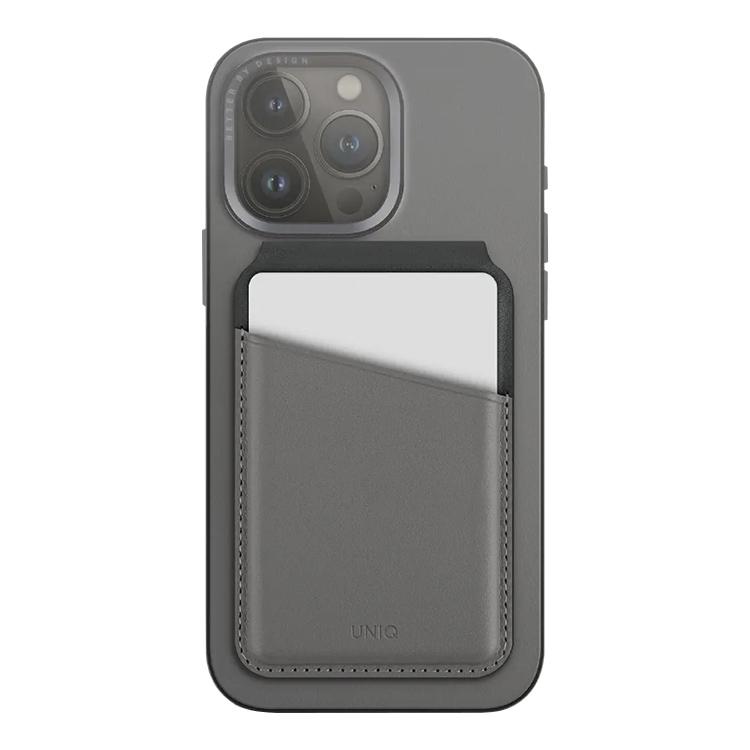 Чехол-бумажник Uniq Lyden DS Magnetic FRID-blocking cardholder with Stand Rhino Grey/Black