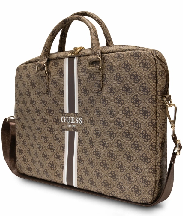 Чехол Guess для MacBook 16" Sleeve 4G Stripes, коричневый Чехол Guess для MacBook 16" Sleeve 4G Stripes, коричневый