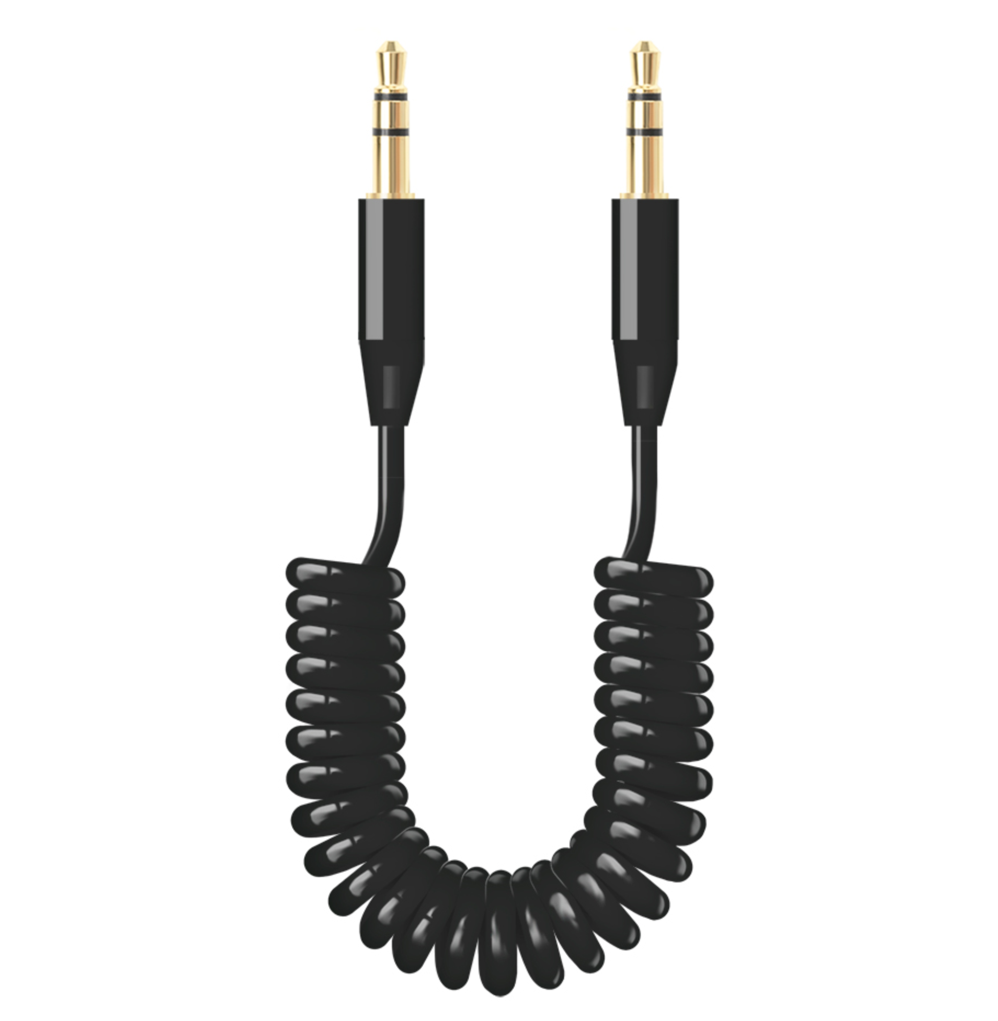 Аудиокабель Deppa AUX 3.5мм-3.5мм, витой, 2м, черный, Deppa